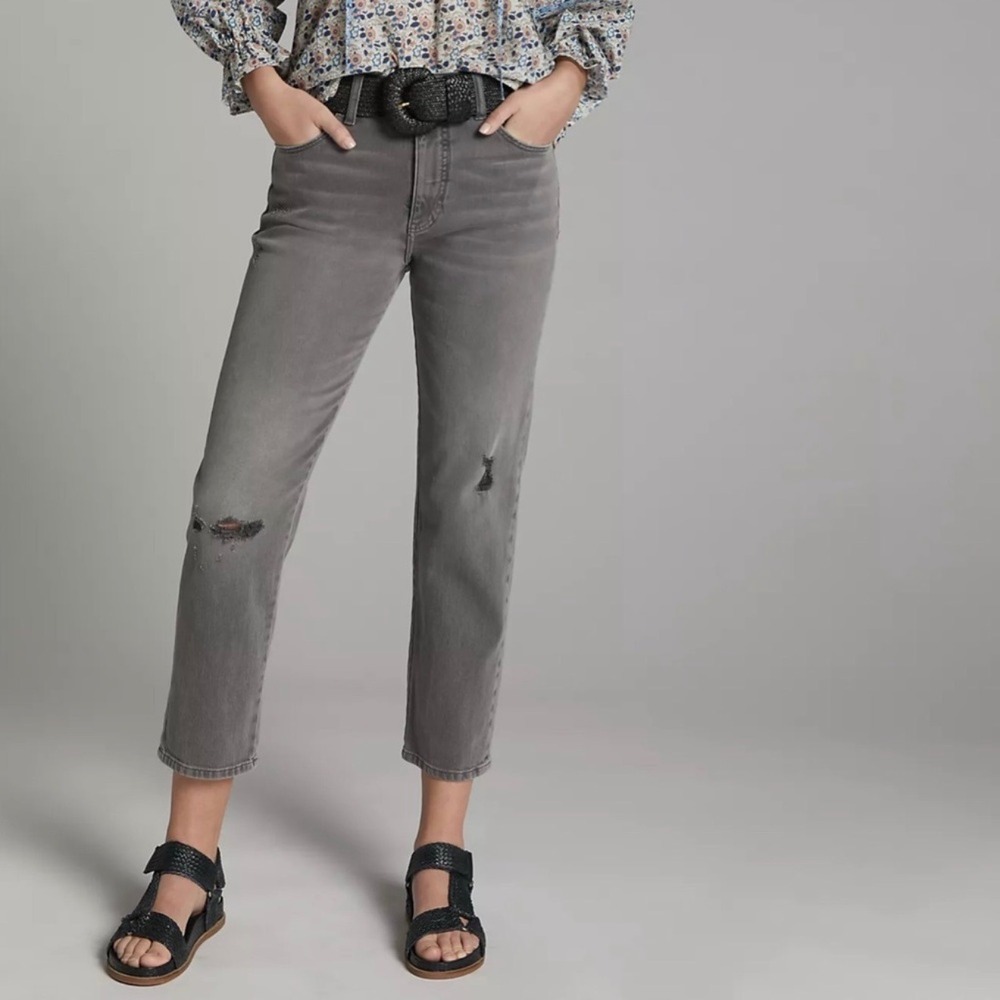 Pilcro Anthropologie Gray The Borrowed Boyfriend Distressed Jeans Size 29